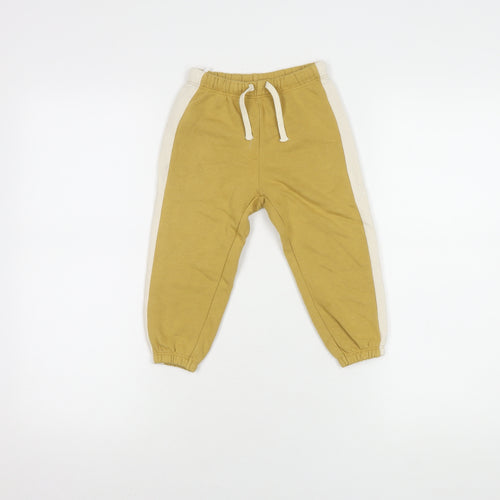 H&M Boys Yellow Jogger Trousers, Size 2 Years, Cotton Blend