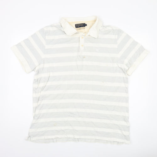 Hammond & Co. Men's Grey Striped Polo Shirt XL