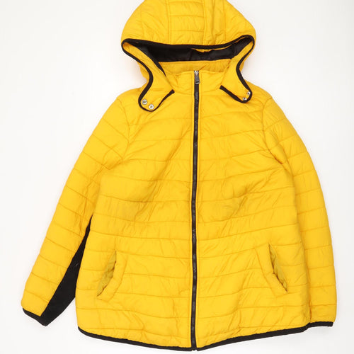 New Look Yellow Hooded Puffer Jacket Unisex 20 Plus