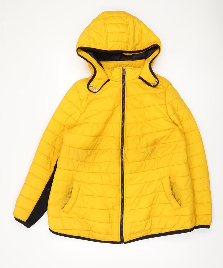 New Look Yellow Hooded Puffer Jacket Unisex 20 Plus