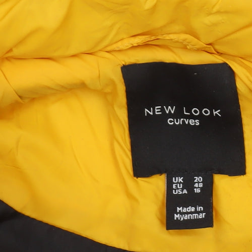 New Look Yellow Hooded Puffer Jacket Unisex 20 Plus