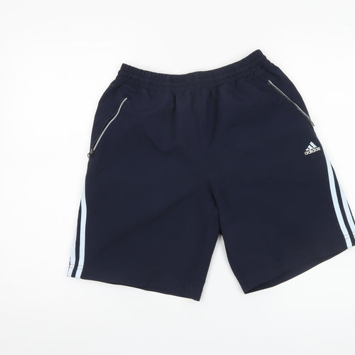 Adidas Boys Blue Athletic Shorts 11-12 Years with Pockets