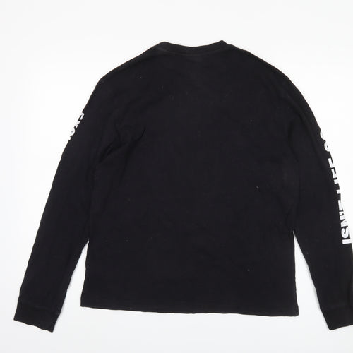 Anvil Cat Men's Black Long Sleeve Graphic T-Shirt S