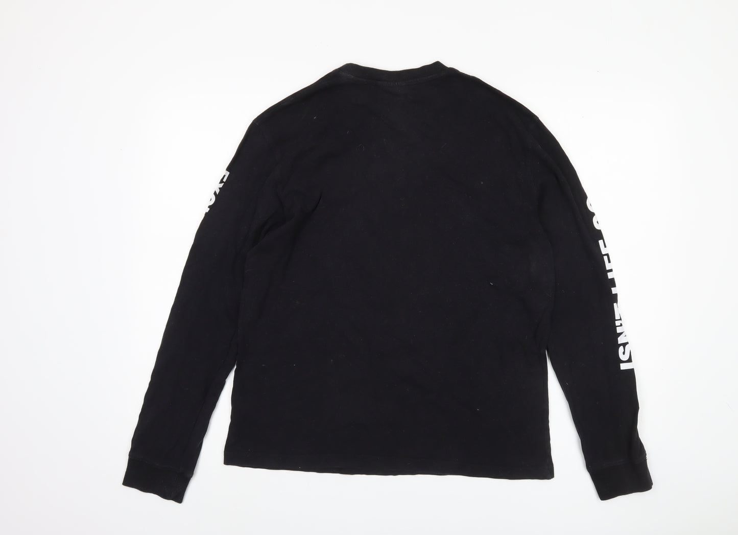 Anvil Cat Men's Black Long Sleeve Graphic T-Shirt S