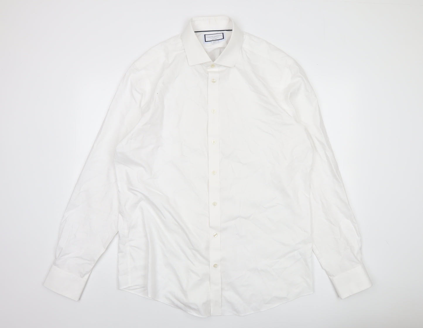 Charles Tyrwhitt Men's White Slim Fit Shirt - 17.5/44