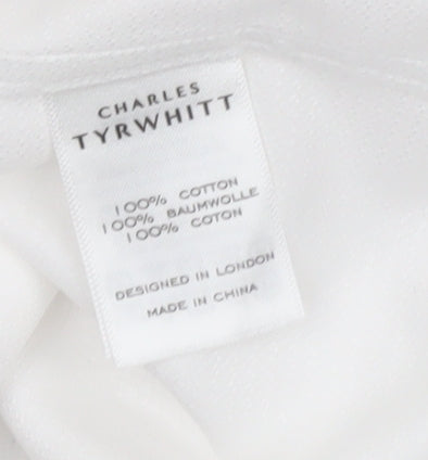 Charles Tyrwhitt Men's White Slim Fit Shirt - 17.5/44