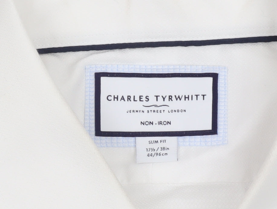 Charles Tyrwhitt Men's White Slim Fit Shirt - 17.5/44