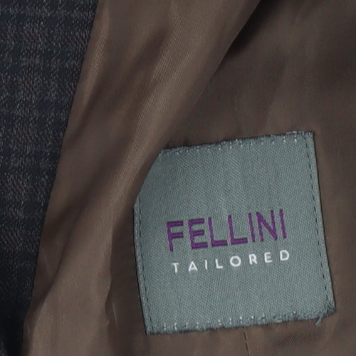 Fellini Men's Brown Check Waistcoat Size 44S