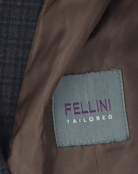 Fellini Men's Brown Check Waistcoat Size 44S