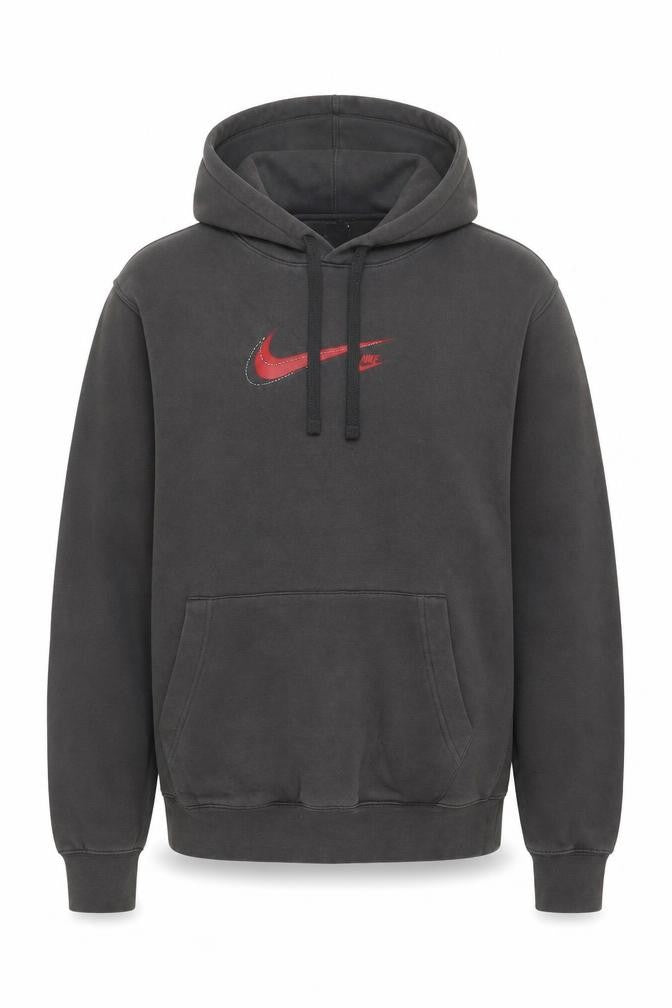 Front view of Nike Men's Grey Pullover Hoodie S Fleece