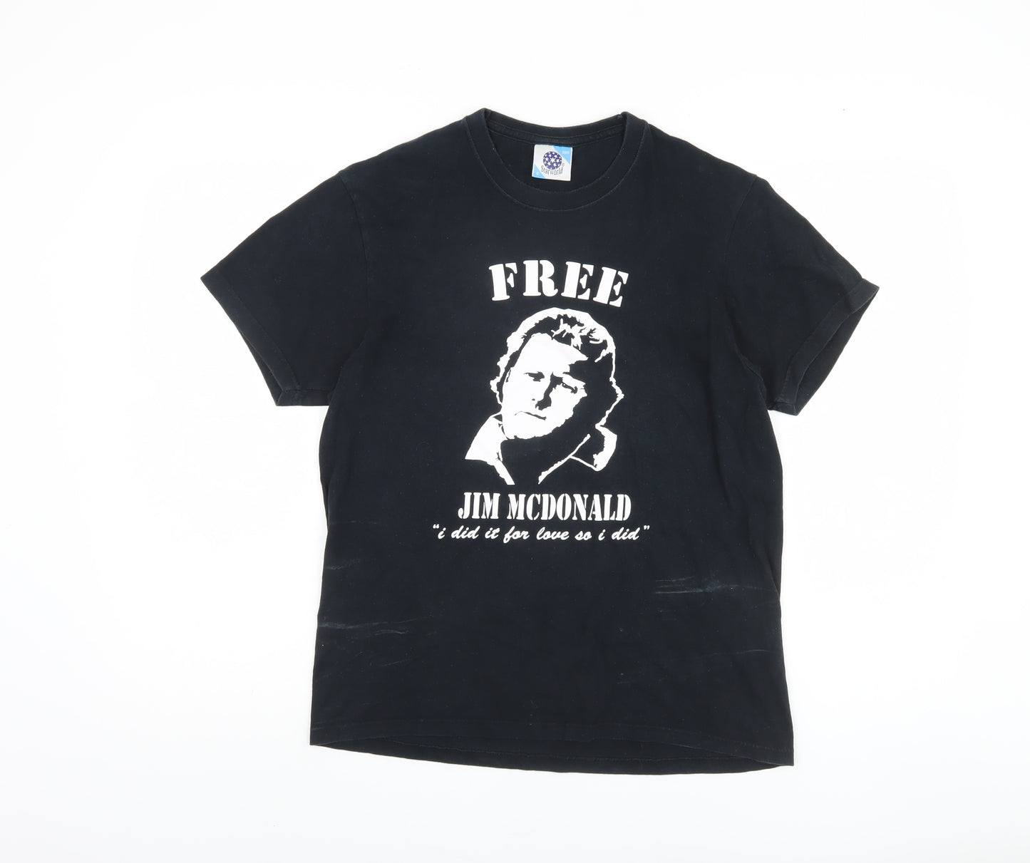 Starworld Men's Black S Graphic Print T-Shirt