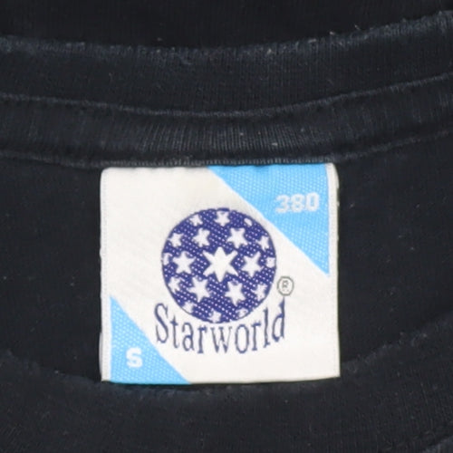 Starworld Men's Black S Graphic Print T-Shirt