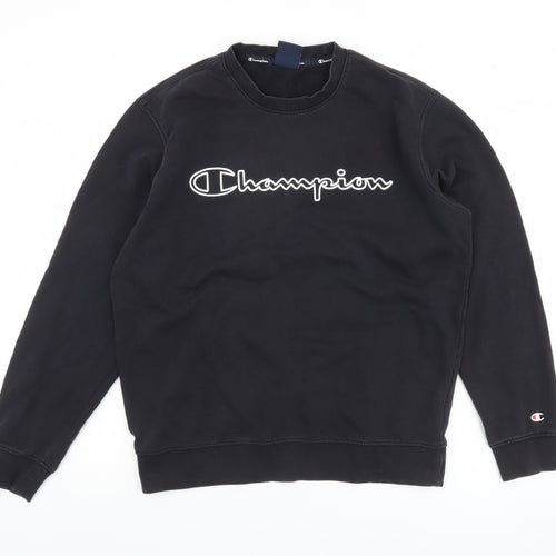 Champion Black Unisex Sweatshirt M Pullover Logo