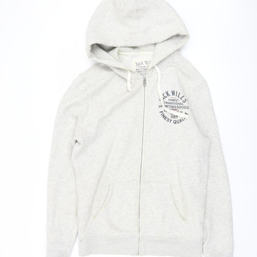 Jack Wills Men's Grey Full Zip Hoodie M