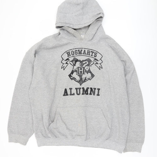 Gildan Grey Hogwarts Alumni Hoodie 2XL Men’s Graphic