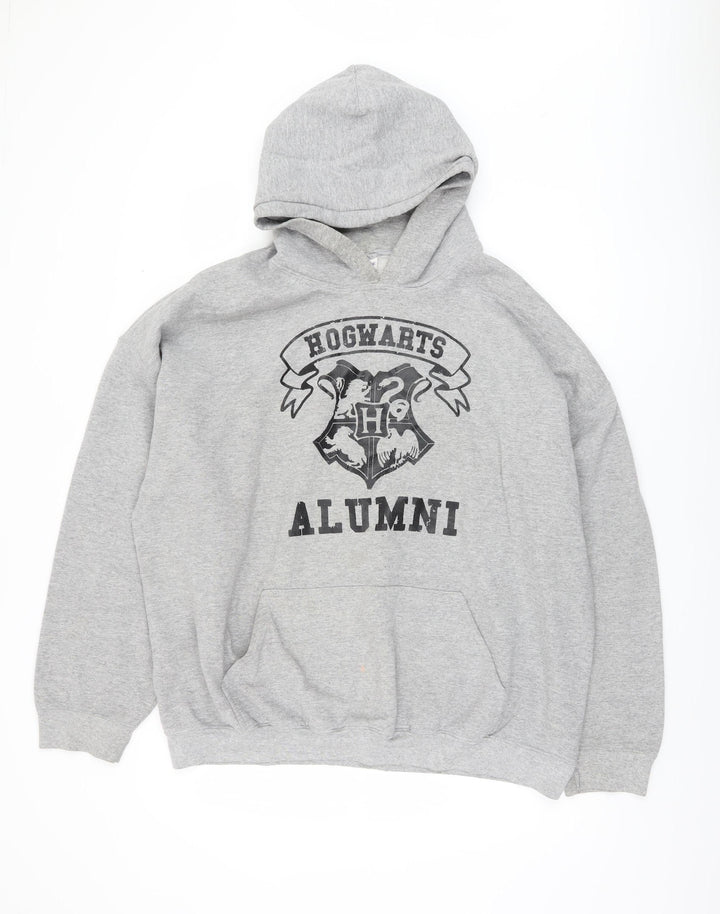 Gildan Grey Hogwarts Alumni Hoodie 2XL Men’s Graphic