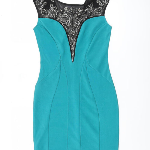 Lipsy Women's Blue Bodycon Dress UK 8 Party Style