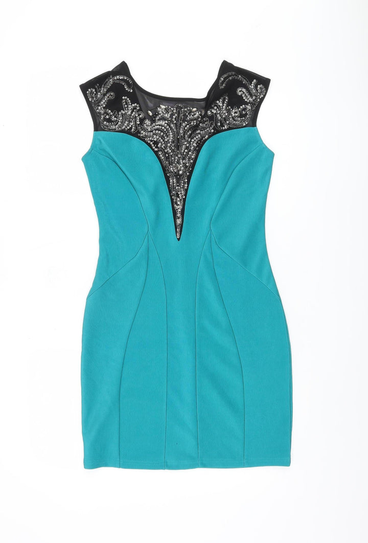 Lipsy Women's Blue Bodycon Dress UK 8 Party Style