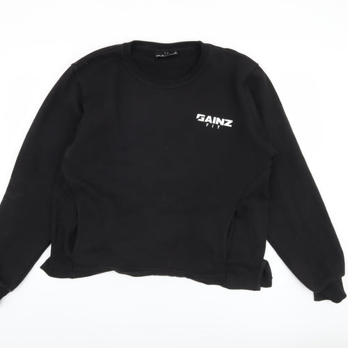 GAINZ FIT Men's Black Large Pullover Sweatshirt