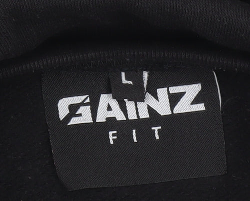 GAINZ FIT Men's Black Large Pullover Sweatshirt