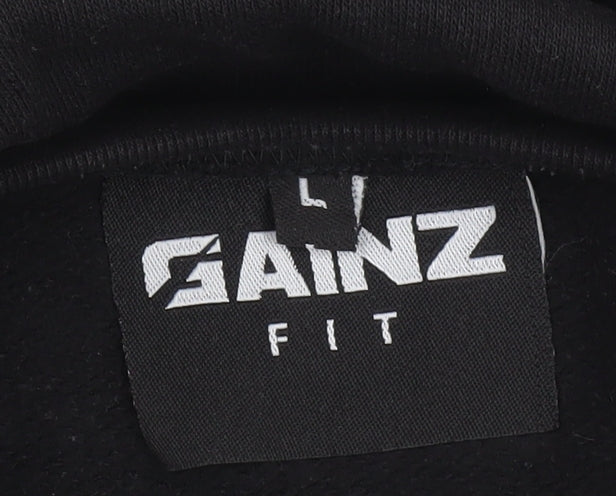 GAINZ FIT Men's Black Large Pullover Sweatshirt