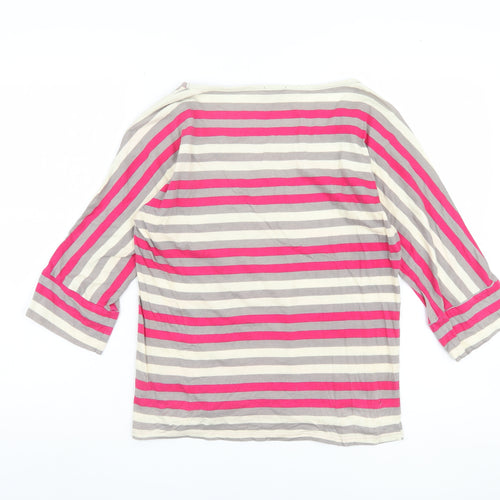 Splendid Women's Multicoloured Striped T-Shirt, M, 3/4 Sleeve
