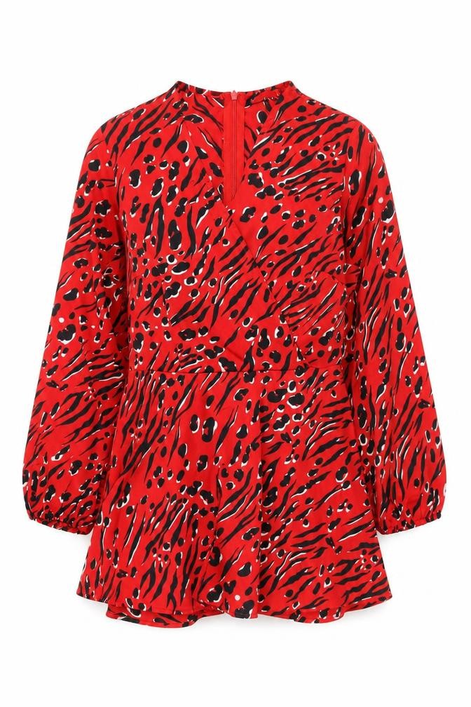 Quiz Women's Red Animal Print Dress Size 10