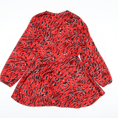 Quiz Women's Red Animal Print Dress Size 10