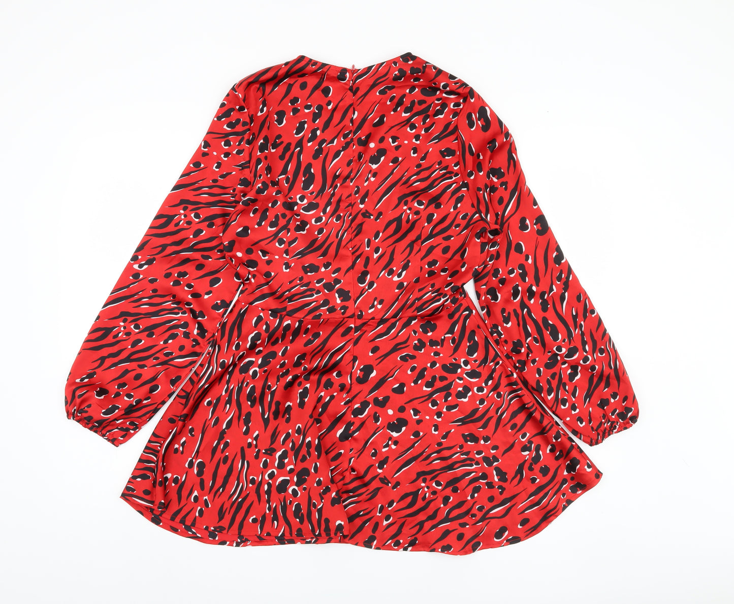 Quiz Women's Red Animal Print Dress Size 10