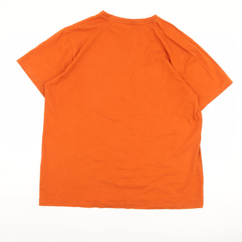 Dunnes Stores Men's Orange Graphic T-Shirt, Size L