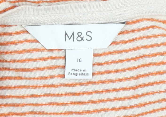 Marks and Spencer Women's Striped T-Shirt, Size 16
