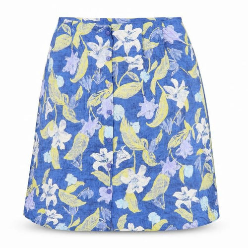 Marks and Spencer Women's Blue Floral A-Line Skirt, Size 14