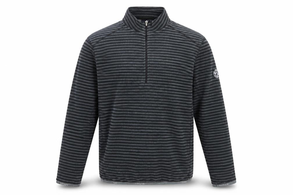 Front view of TOG24 Men’s Grey Striped 1/4 Zip Sweatshirt
