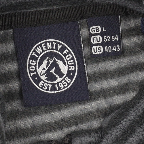 Tog Twenty Four Men’s Grey Striped 1/4 Zip Sweatshirt