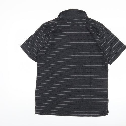 Old Navy Men's Black Striped Polo, Medium, Casual Wear