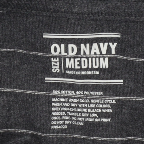 Old Navy Men's Black Striped Polo, Medium, Casual Wear