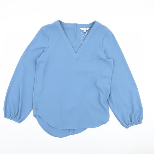 Marks and Spencer Blue Women's V-Neck Long Sleeve Blouse