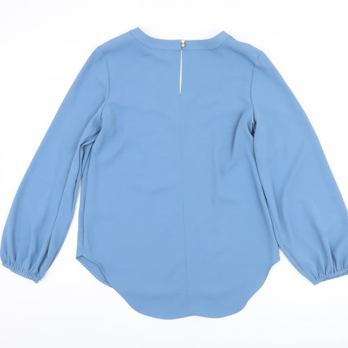 Marks and Spencer Blue Women's V-Neck Long Sleeve Blouse