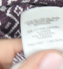 PINK Women's Purple Graphic Pyjama Top, Size S, Winter Cozy Wear