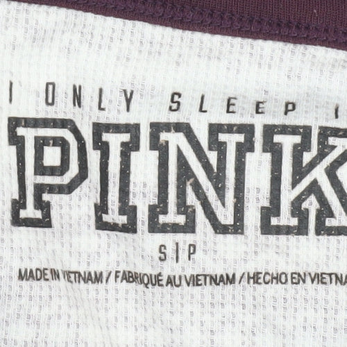 PINK Women's Purple Graphic Pyjama Top, Size S, Winter Cozy Wear