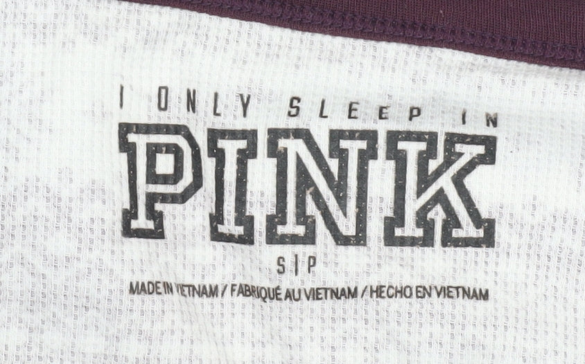 PINK Women's Purple Graphic Pyjama Top, Size S, Winter Cozy Wear