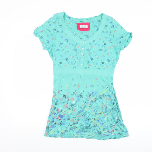 Marks and Spencer Women's Green Floral Blouse, Size 12
