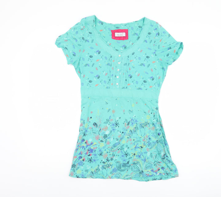 Marks and Spencer Women's Green Floral Blouse, Size 12