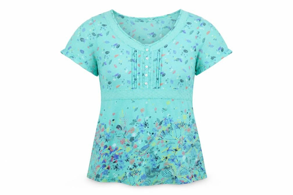 Front view of Marks & Spencer Women's Green Floral Blouse, size 12