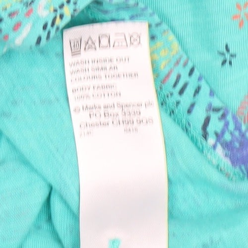 Marks and Spencer Women's Green Floral Blouse, Size 12