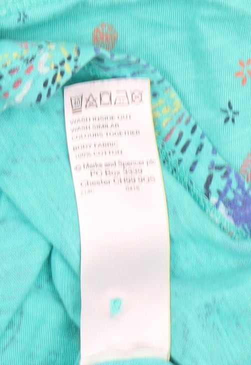 Marks and Spencer Women's Green Floral Blouse, Size 12