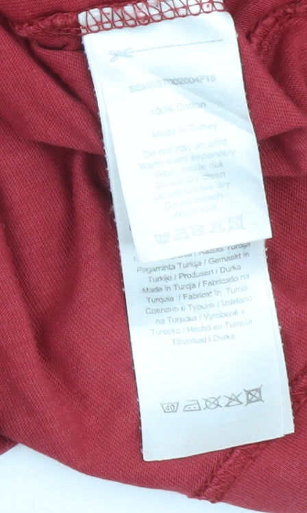 Brakeburn Men's Red Short Sleeve Crew Neck T-Shirt L