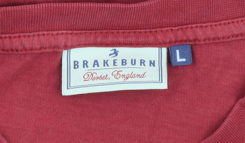 Brakeburn Men's Red Short Sleeve Crew Neck T-Shirt L