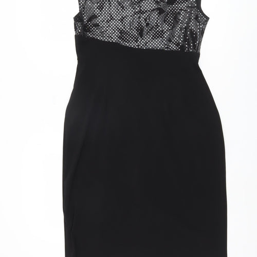 Connected Apparel Women's Black Sequin Sheath Dress, Size 10