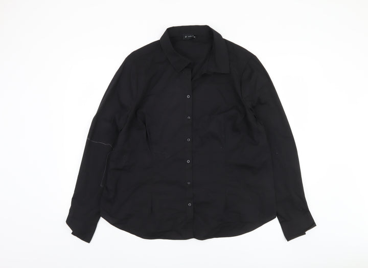 Et Vous Black Long Sleeve Button-Up Shirt, Size 20